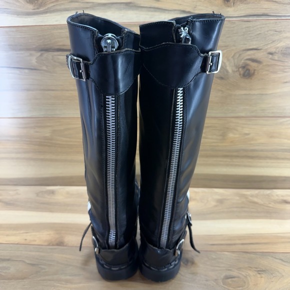 GRIPFAST Cap Hard Toe Tall Back Zip Boots UK 8 US 9 White Stripes Buckles Grunge main image 9